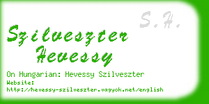 szilveszter hevessy business card